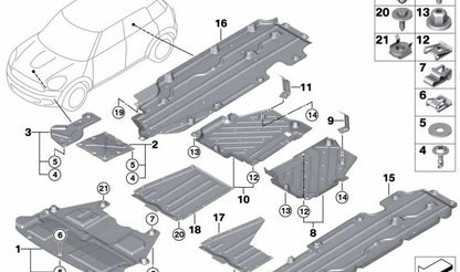 Soporte revestimiento bajos derecho OEM 51719804842 para MINI Countryman R60, Paceman R61. Original MINI.