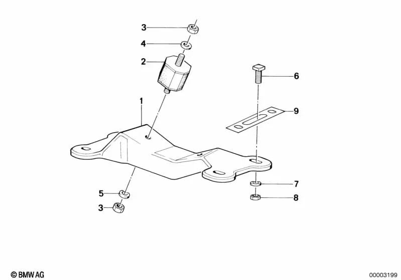 Rolamentos de borracha para BMW 5 E28 Series, série 6 E24, 7 E23 Series (OEM 23711176040). BMW original.