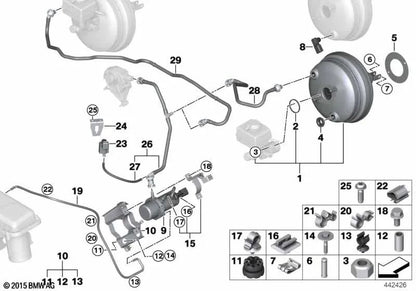 Conducto de vacío con válvula antirretorno para BMW F15 (OEM 11667638502). Original BMW
