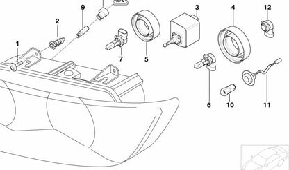 Portalámparas de intermitente OEM 63128389718 para BMW E36 y Z3. Original BMW.