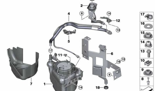 Tuerca hexagonal autoblocante M6 OEM 07146958320 para BMW X3 F25, X4 F26, X5 E70, X6 E71, Z4 E89. Compatible con varios modelos y usos. Pieza original BMW.