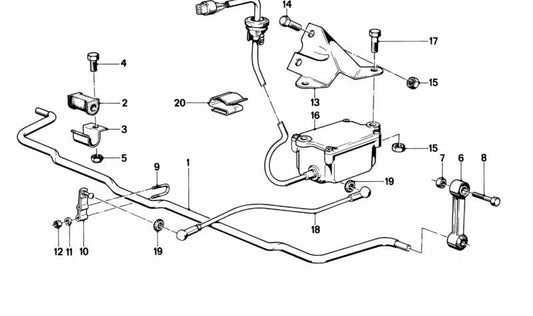 OEM leveling lever 37101124832 for BMW E23. Part of the rear -level stabilization and regulation system. Original BMW.