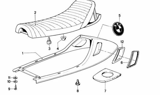 Supporto OEM 52531232904 per motociclette BMW K 1200 LT, R 100, R 100 RS, R 850 R, R 1100 RT ... e altro. BMW MOTORAD originale.