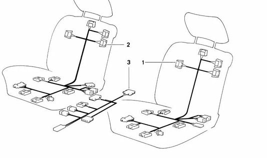 Cableado ajuste asiento/lumbar izquierdo OEM 61118353948 para BMW E36. Original BMW.