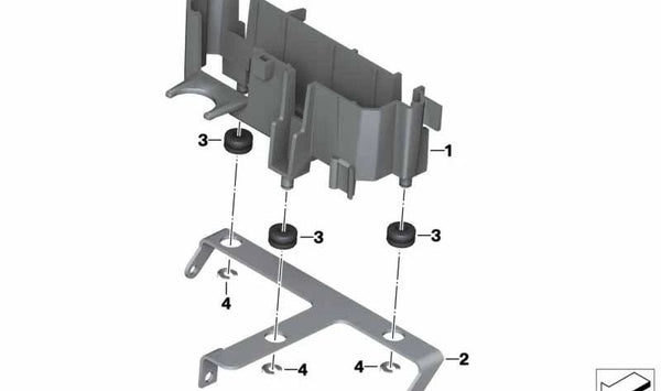 Soporte para unidad de control OEM 61358544879 para BMW Motorrad R nineT (RK21), R nineT Pure (RK22), R nineT Scrambler (RK23), R nineT Racer (RK32) y R nineT Urban G/S (RK33). Original BMW Motorrad.