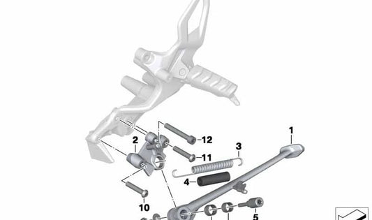 Soporte para apoyo lateral OEM 46537681677 para motos BMW F800S, F800ST, F800R. Original BMW Motorrad.
