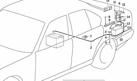 Câble de masse OEM 61121384674 pour BMW E34. BMW d'origine.