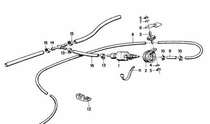 Tubo flexible OEM 64121369914 para BMW Serie 5 E28, E34, Serie 6 E24, Serie 7 E23, E32. Original BMW.