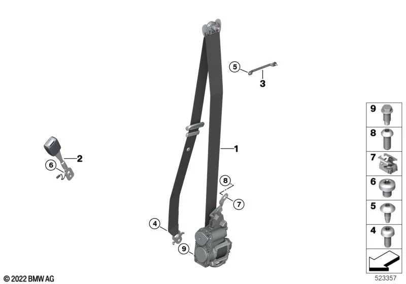Cinta dianteira para BMW F90, F90N, G30, G30N, G31, G31N, G38, G38N Série 5 G32, G32N Série 6 G11, G11N, G12, G12N Série 7, G18, G18N X5 (OEM 72117359090). BMW original