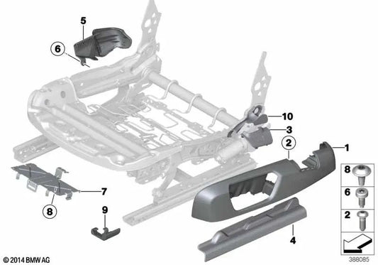 Blende Gurtendbeschlag right for BMW F20, F30, F31, F34, F35 (OEM 52107293632). Genuine BMW