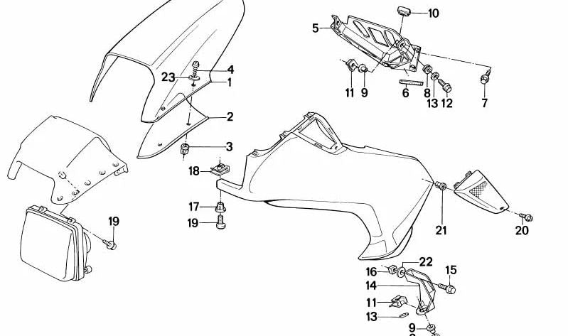 Pára-brisa marrom OEM 46631455427 para motocicletas BMW K75, K75C, K75S, K75RT. Originais BMW Motorrad.