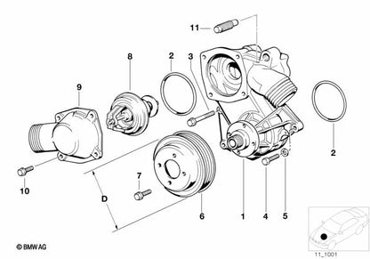 Cover for BMW E32, E31 (OEM 11531710493). Genuine BMW