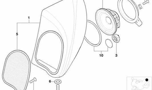 OEM 46637686381 suportes para o BMW Motorrad R1200RT LC, R1250RT, K1600GT, K1600GTL, K1600B. BMW Motorrad original.