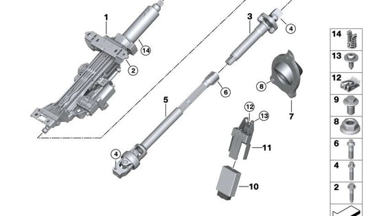 Steering column control unit for BMW I20, F95, G05, G18, F96, G06, G07 (OEM 32309630188). Original BMW