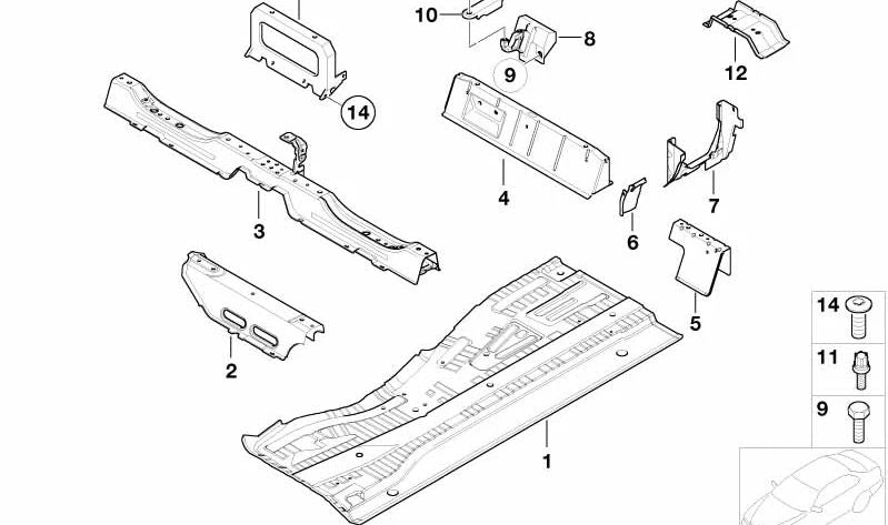 Soporte central del eje de transmisión OEM 41117132306 para BMW E53. Pieza original BMW.