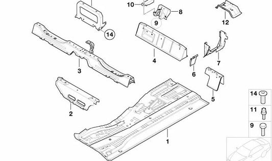 Soporte central del eje de transmisión OEM 41117132306 para BMW E53. Pieza original BMW.