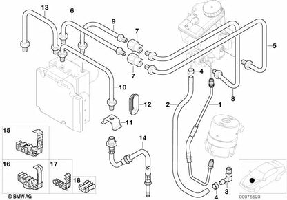 Tubería para BMW Serie 3 E21, E30, E46, Serie 5 E12, E28, E34, Serie 6 E24, Serie 8 E31 (OEM 34326755598). Original BMW.