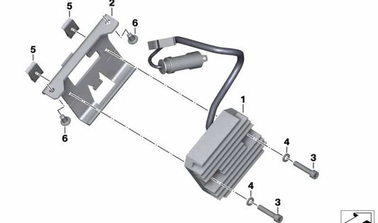 Soporte para regulador de generador OEM 61317723837 para motos BMW F 650 GS, F 800 GS. Original BMW Motorrad.
