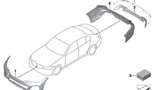 Cableado trasero para paragolpes OEM 61129435994 para BMW G20 y G28. Original BMW.