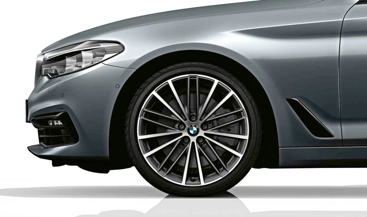 Jante de liga leve original BMW V-Spoke 635 19" 9J ET44 OEM 36116894840 para BMW G30, G30N, G31, G31N. Glanzgedreht cinza orbital em dois tons. BMW original.