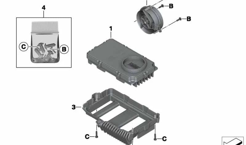 Moldura unidad de mando OEM 63128543453 para motos BMW R1200GS, R1200GS Adventure. Original BMW Motorrad.