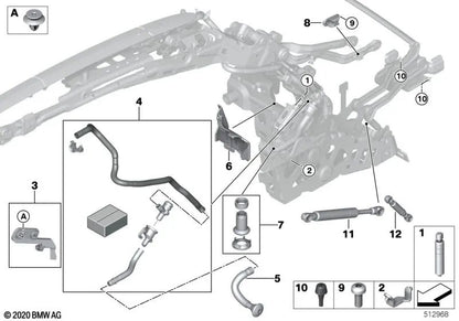Gasschockdämpfer Hauptsäule für BMW E93, E93N, F33, F83 (OEM 54377128764). Original BMW