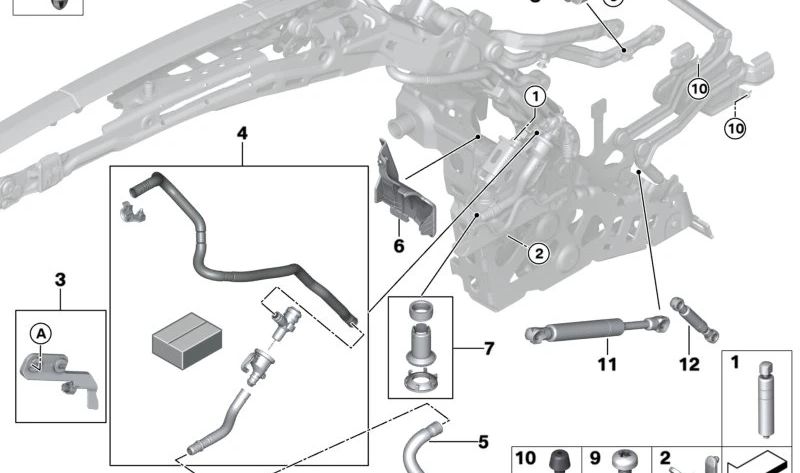 Tope derecho OEM 54377197978 para BMW E93, F33, F83. Original BMW.