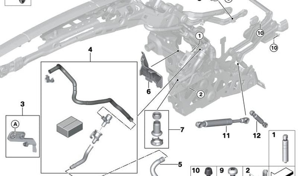 Tope derecho OEM 54377197978 para BMW E93, F33, F83. Original BMW.