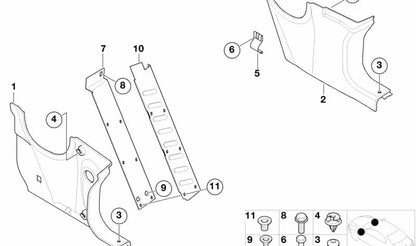 Soporte de antorcha avisadora OEM 51437044418 para BMW Serie 1 F20, Serie 3 E90, MINI F56, F55, Countryman F60… y más. Original BMW y MINI.