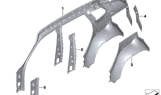 Montante interior derecho OEM 41007933262 para BMW X5 (F95, F95N, G05, G05N, G18, G18N), X6 (F96, F96N, G06, G06N) y X7 (G07, G07N, G09). Original BMW.