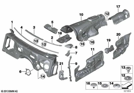 Abdichtung A-Säule Recili per BMW F06, F12, F13, F06N, F12N, F13N (OEM 51489166136). BMW originale.