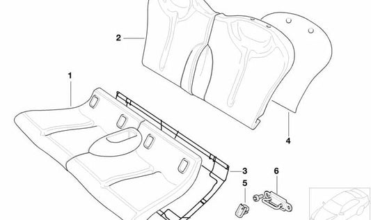 Paramento Isofix derecho OEM 52207043174 para MINI R50, R52, R53. Original MINI.