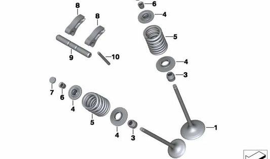 Mola de válvula OEM 11348530172 Para BMW Motorrad R 1200 Gs, Aventura, RT, R e RS (RK50, RK51, RK52, RK53, RK54, RK54). BMW Motorrad original.