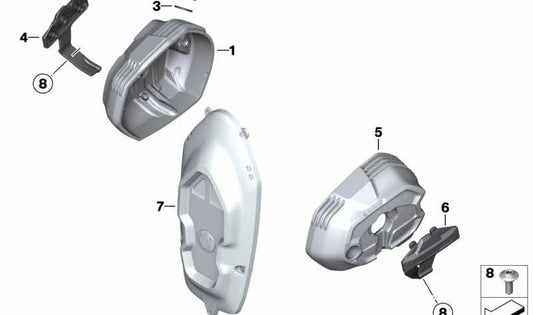 Cubierta de bobinas de encendido derecha OEM 11128395866 para motos BMW R nineT, Pure, Scrambler, Racer, Urban G/S. Original BMW Motorrad.