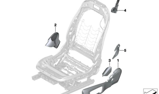 COUVERTURE DE SIÈGE DROIT 52107995516 pour BMW G14, G15, G16. Couleur bleu nocturne. BMW d'origine.