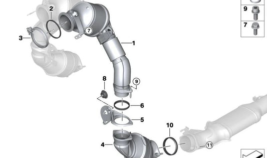 Otto OEM Particulate Filter Bracket 18328691571 for BMW F90, G30, G11, G12, F91, F92, F93, G14, G15, G16, G05, F95, G06, F96, G07. Genuine BMW.