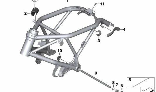 Protección contra frotamiento OEM 46517693898 para motos BMW HP2 Enduro, HP2 Megamoto, R 1200 R. Original BMW Motorrad.
