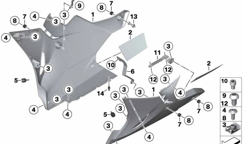 Suporte do spoiler traseiro do motor OEM 46638563672 para motocicletas BMW S 1000 RR (K46) 2015-2018. Originais BMW Motorrad.