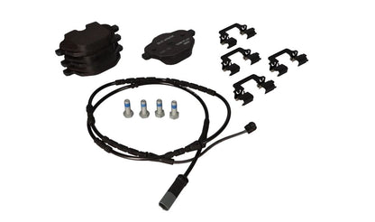 Juego de pastillas de freno con sensor OEM 34212456869 para BMW F25 y F26. Original BMW.