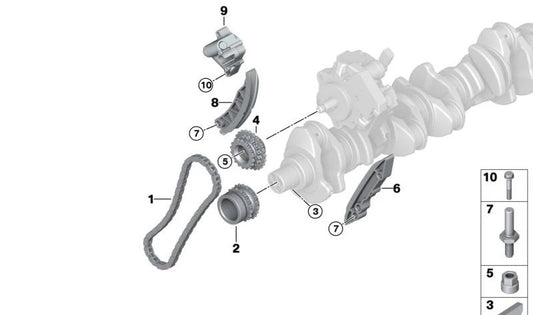 Piñón Corport OEM 11217787280 pour BMW E46, E60, E60N, E61, E61N, E87, E90, E91. BMW d'origine.