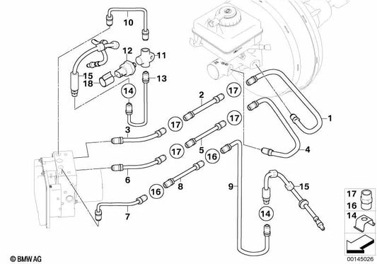 BMW Rohr 5 E60, E60N, E61, E61N, Serie 6 E63, E63N, E64, E64N (OEM 34326772531). Original BMW.