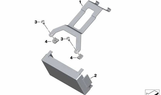 OEM battery support 61218396868 for BMW Motorrad S 1000 XR (SK69, 2019-2023), S 1000 xr 240 (2023 -...), and m 1000 xr (MKM9, 2023 -...). Original BMW Motorrad.