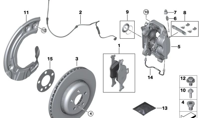 Habitação do grampo do freio esquerdo para BMW G42, G20, G21, G22, G23, G26, G30, G31, G32, G11, G12, G01, G08, G02, G05, G18, G06 (OEM 341183483). BMW original