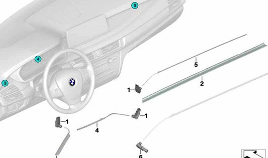 Guía de luz larga OEM 63319289939 para BMW X5 (F15, F85) y X6 (F16, F86). Pieza original BMW instalada en la instrumentación con módulo LED.