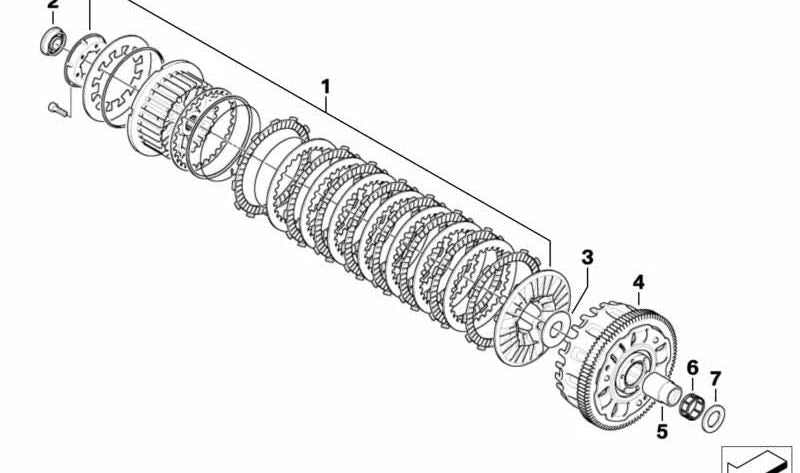 Cojinete de agujas OEM 21217680465 para motos BMW K1200S, K1300S, K1200R, K1300R, K1200GT, K1300GT. Original BMW Motorrad.