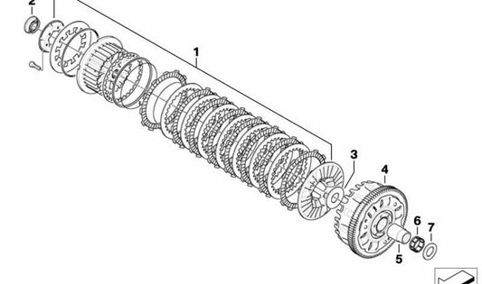 Cojinete de agujas OEM 21217680465 para motos BMW K1200S, K1300S, K1200R, K1300R, K1200GT, K1300GT. Original BMW Motorrad.