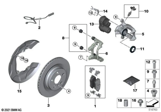 Cable guide repair kit left for BMW 2 Series U06, X1 U11, U12 (OEM 34208837121). Original BMW