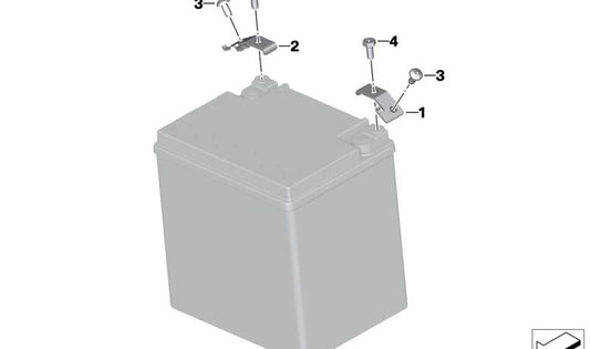 Pieza angular de prolongación para batería OEM 61217923952 para motos BMW R18, R18 Classic, R18 B, R18 Transcontinental y más. Original BMW Motorrad.