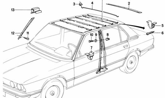 Pasacable de goma OEM 51441815634 para BMW E21, E12, E24, E23. Original BMW.