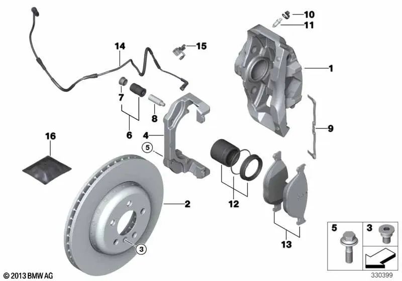 BMW Splint para BMW 5 F07 Series, F10, F11, Série 6 F06, F12, F13, Série 7 F01, F02, F04, X5 E70, F15, X6 E71, F16 (OEM 3411676935). BMW original